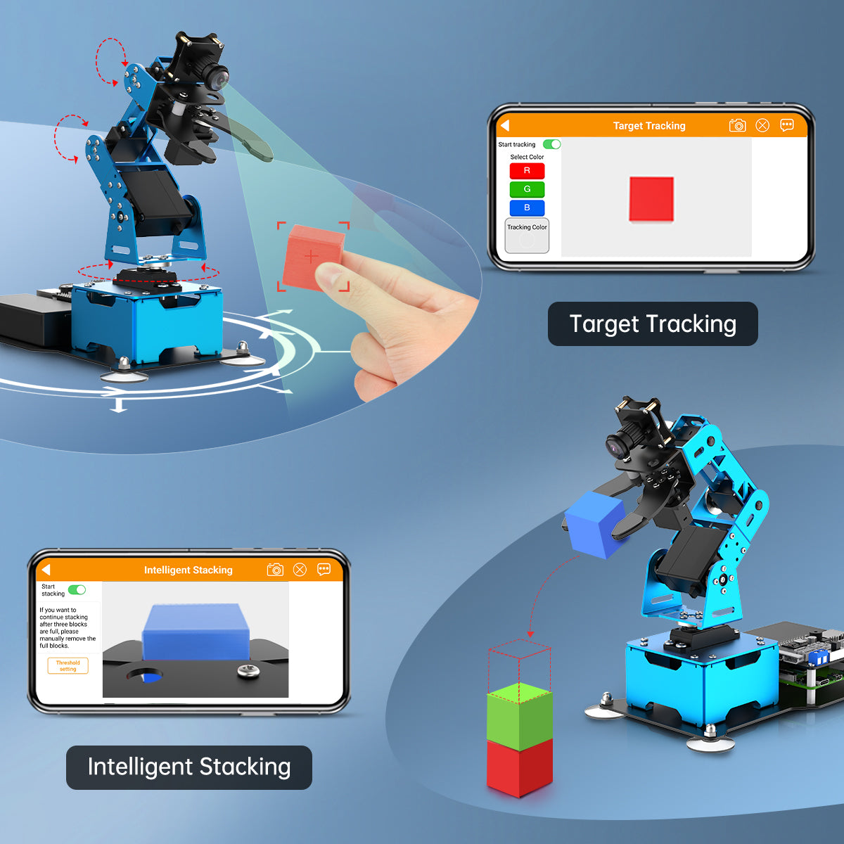 Hiwonder ArmPi mini 5DOF Vision Robotic Arm Powered by Raspberry Pi Support Python, OpenCV Target Tracking for Beginners